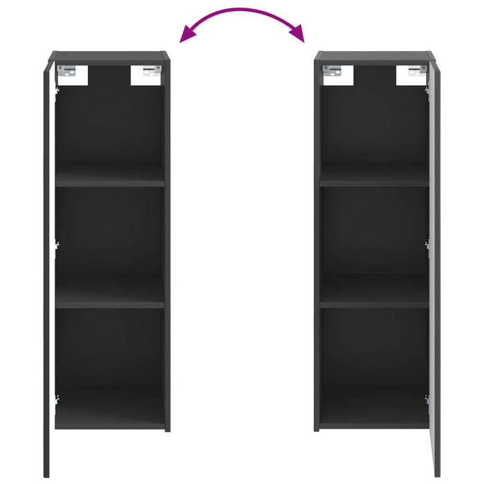 Set de mobilier pentru baie 2 buc. Negru 33 x 34,5 x 100 cm WALTI