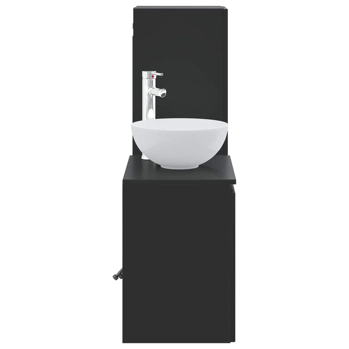 Set de mobilier pentru baie 2 buc. Negru 33 x 34,5 x 100 cm WALTI