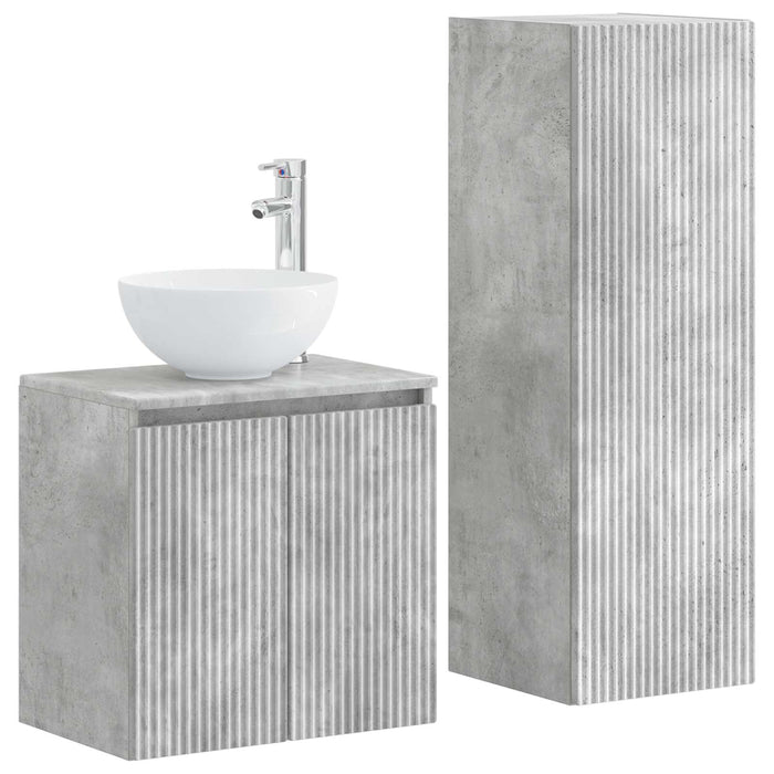 Set de mobilier pentru baie 2 buc. Gri Beton 33 x 34,5 x 100 cm WALTI