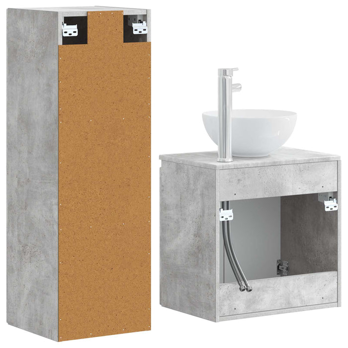 Set de mobilier pentru baie 2 buc. Gri Beton 33 x 34,5 x 100 cm WALTI