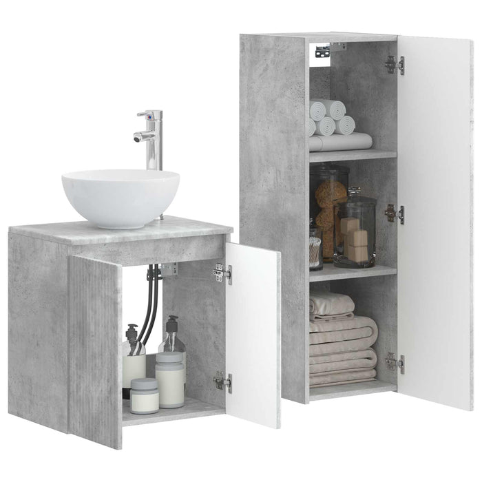 Set de mobilier pentru baie 2 buc. Gri Beton 33 x 34,5 x 100 cm WALTI