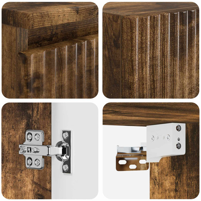 Set de mobilier pentru baie 2 buc. Stejar fumuriu WALTI