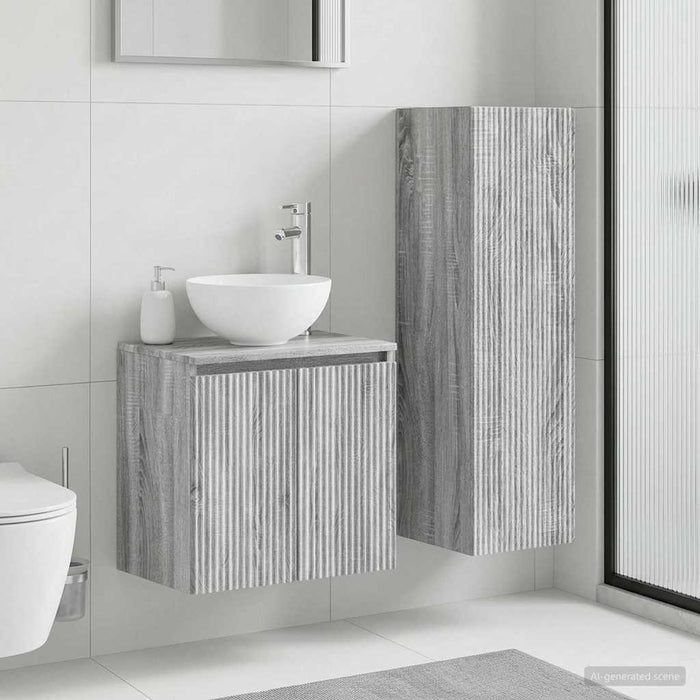 Set de mobilier pentru baie 2 buc. Sonoma gri WALTI