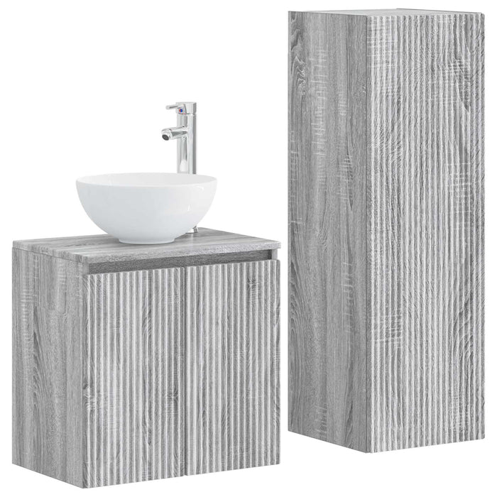 Set de mobilier pentru baie 2 buc. Sonoma gri WALTI