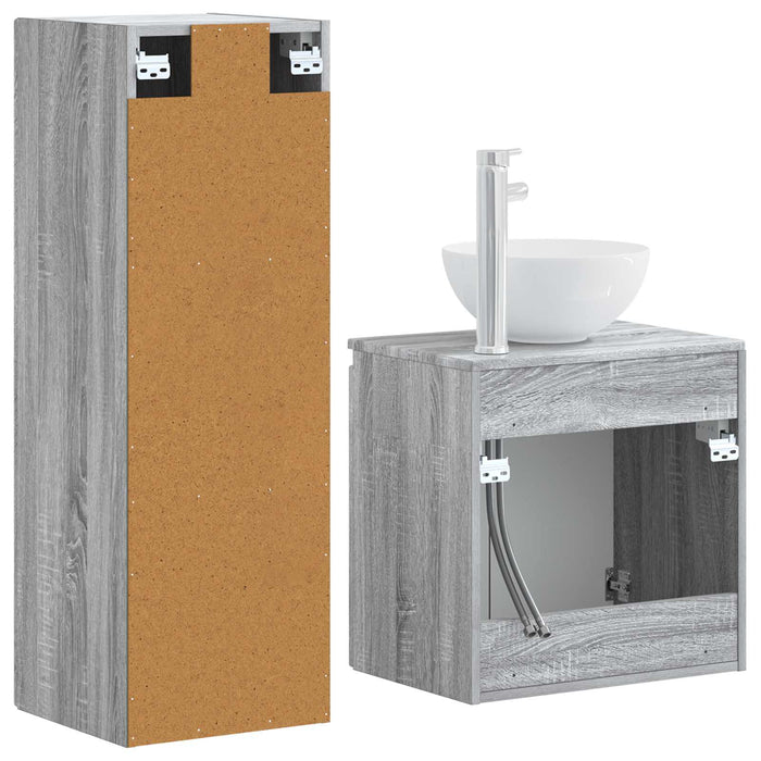 Set de mobilier pentru baie 2 buc. Sonoma gri WALTI