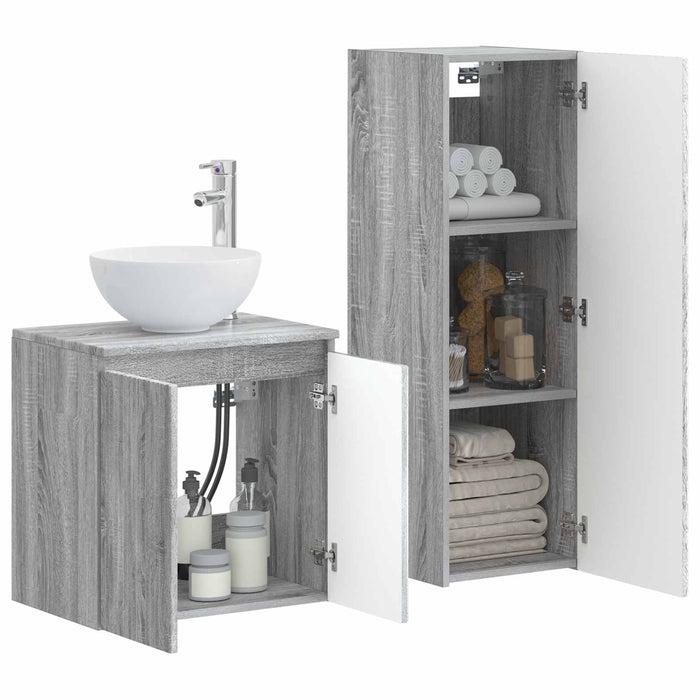 Set de mobilier pentru baie 2 buc. Sonoma gri WALTI