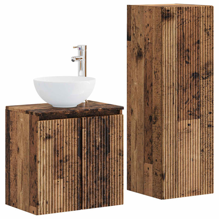 Set de mobilier pentru baie 2 buc. Lemn vechi WALTI