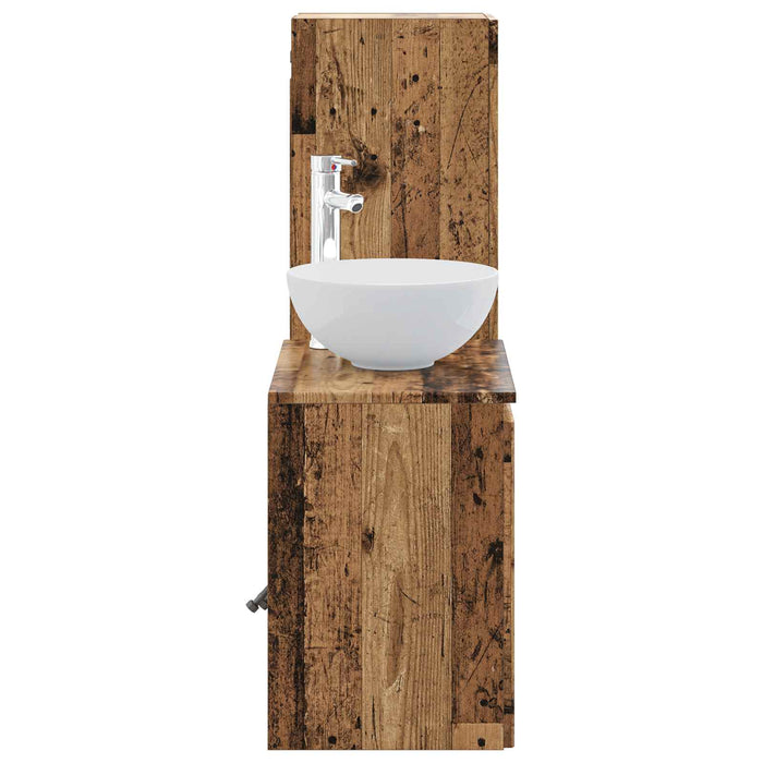 Set de mobilier pentru baie 2 buc. Lemn vechi WALTI