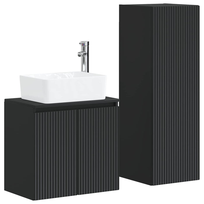 Set de mobilier pentru baie 2 buc. Negru 33 x 34,5 x 100 cm WALTI