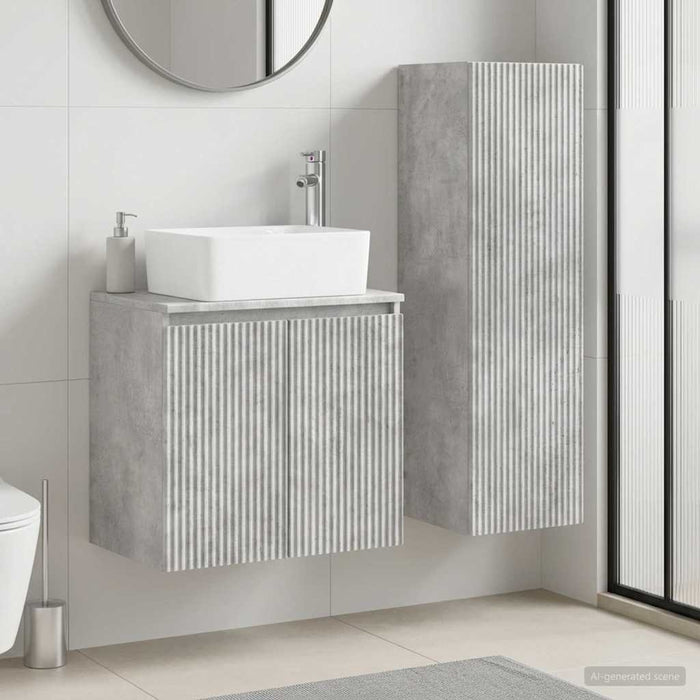 Set de mobilier pentru baie 2 buc. Gri Beton 33 x 34,5 x 100 cm WALTI