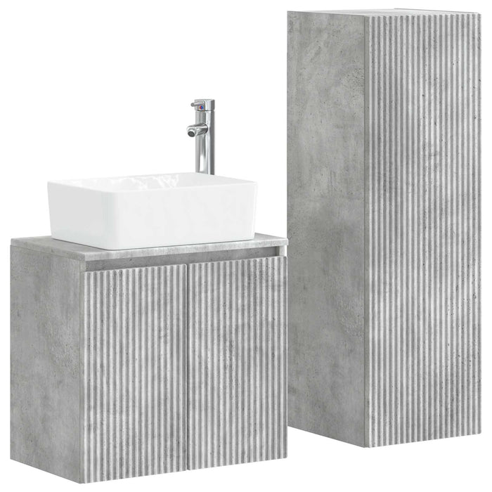 Set de mobilier pentru baie 2 buc. Gri Beton 33 x 34,5 x 100 cm WALTI
