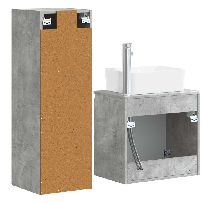 Set de mobilier pentru baie 2 buc. Gri Beton 33 x 34,5 x 100 cm WALTI