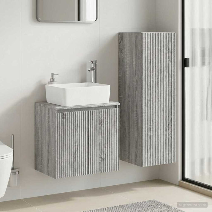 Set de mobilier pentru baie 2 buc. Sonoma gri WALTI