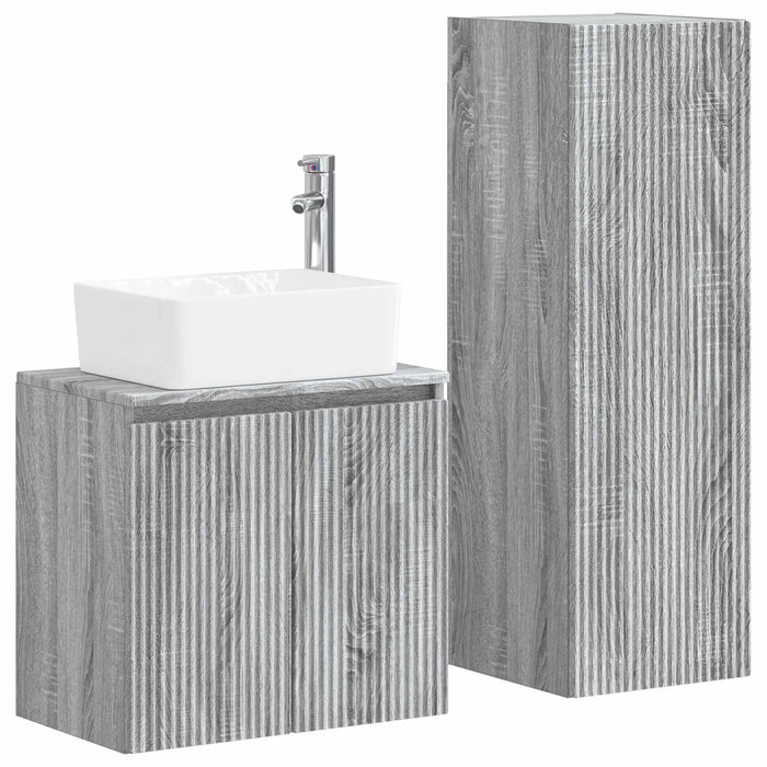 Set de mobilier pentru baie 2 buc. Sonoma gri WALTI