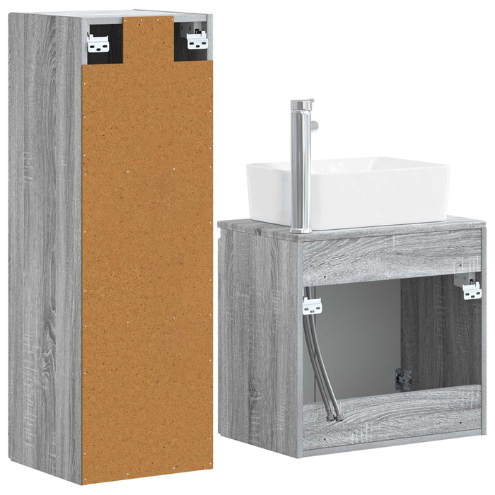 Set de mobilier pentru baie 2 buc. Sonoma gri WALTI