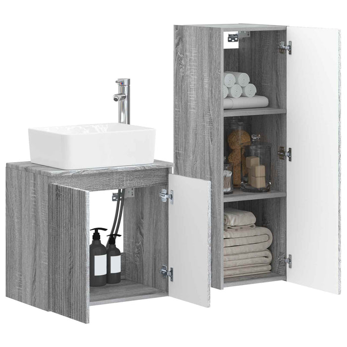 Set de mobilier pentru baie 2 buc. Sonoma gri WALTI