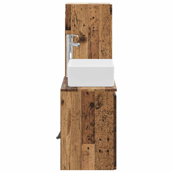Set de mobilier pentru baie 2 buc. Lemn vechi WALTI