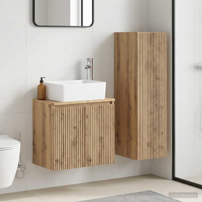Set de mobilier pentru baie 2 buc. Stejar Artizanal WALTI