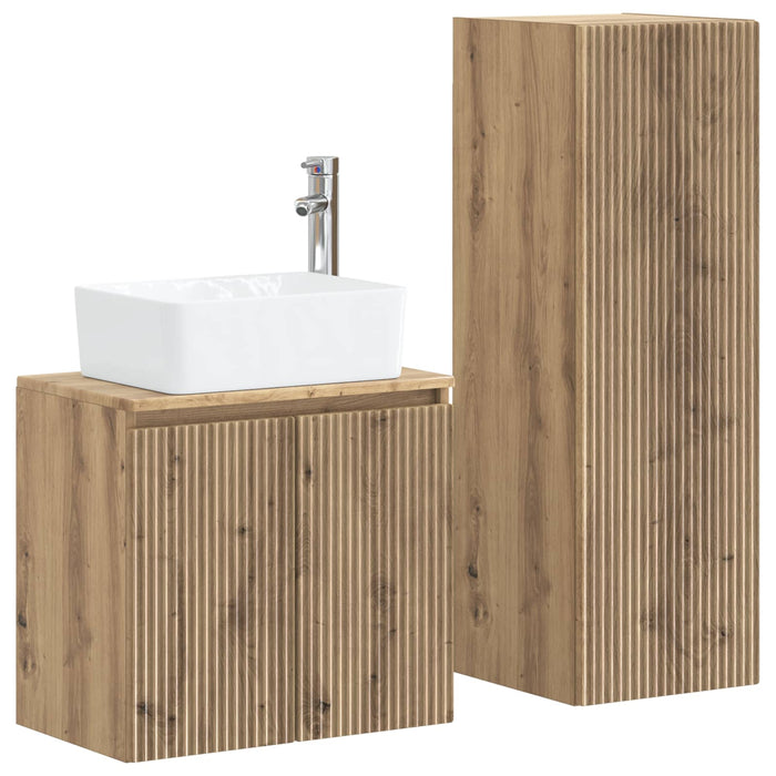 Set de mobilier pentru baie 2 buc. Stejar Artizanal WALTI