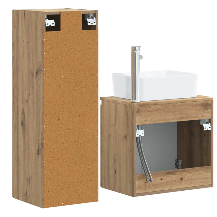 Set de mobilier pentru baie 2 buc. Stejar Artizanal WALTI
