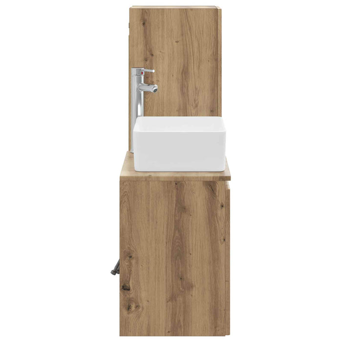 Set de mobilier pentru baie 2 buc. Stejar Artizanal WALTI