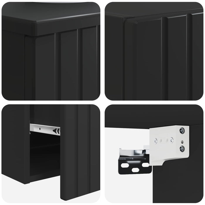 Set de mobilier pentru baie 2 buc. Negru 33 x 34,5 x 100 cm WALTI