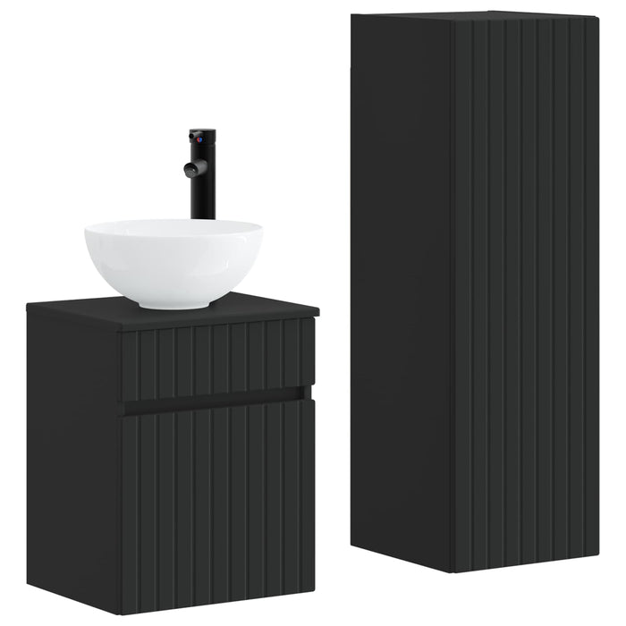 Set de mobilier pentru baie 2 buc. Negru 33 x 34,5 x 100 cm WALTI
