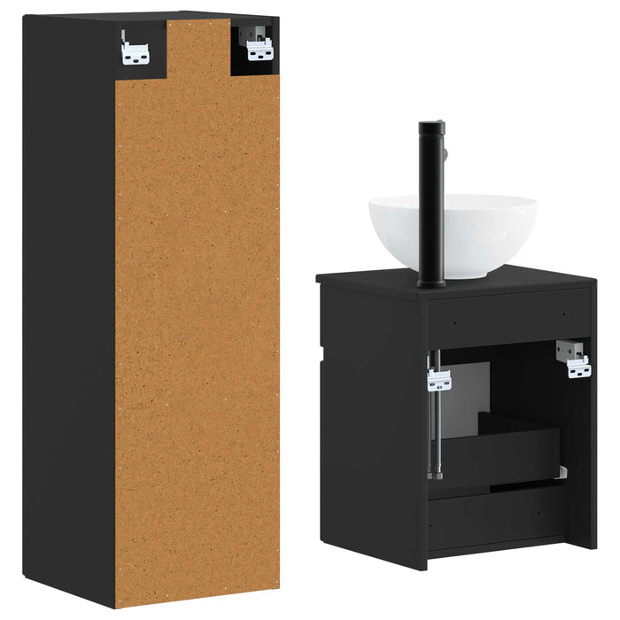 Set de mobilier pentru baie 2 buc. Negru 33 x 34,5 x 100 cm WALTI