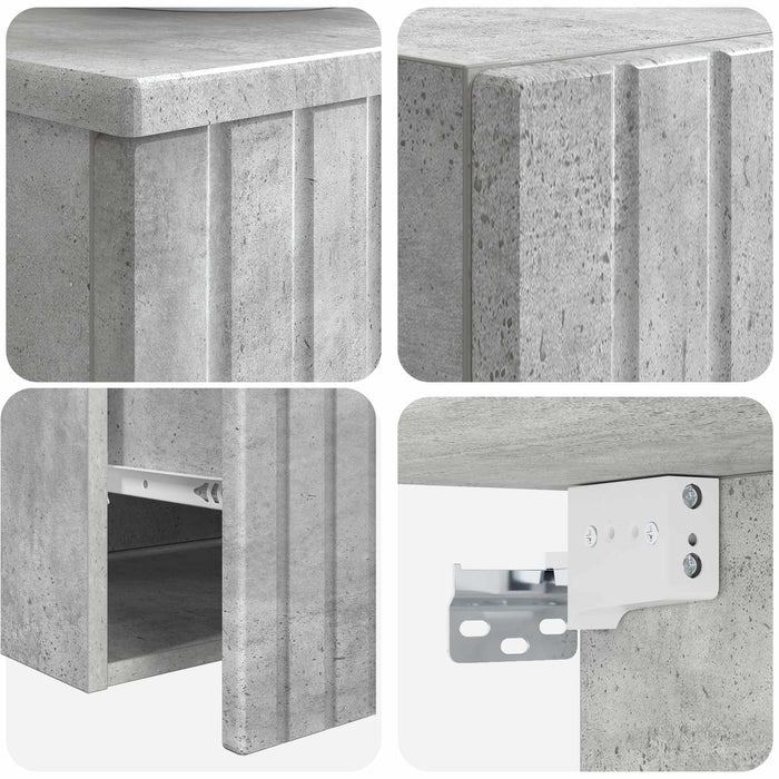 Set de mobilier pentru baie 2 buc. Gri Beton 33 x 34,5 x 100 cm WALTI