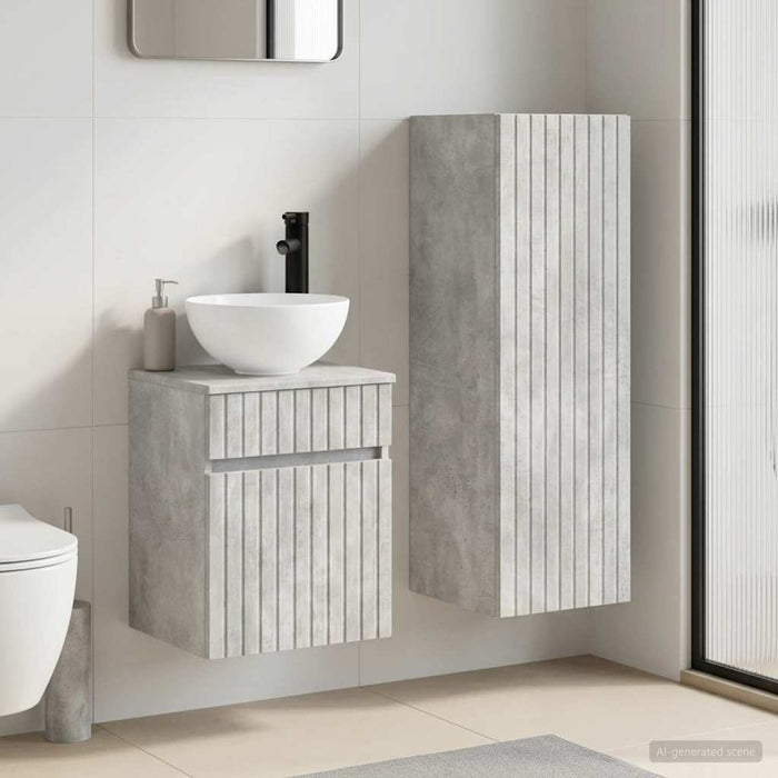Set de mobilier pentru baie 2 buc. Gri Beton 33 x 34,5 x 100 cm WALTI
