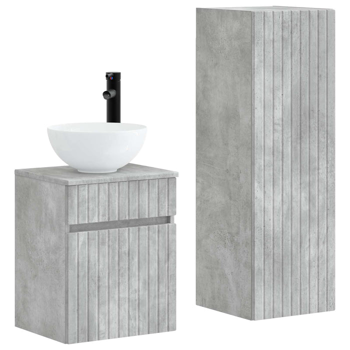 Set de mobilier pentru baie 2 buc. Gri Beton 33 x 34,5 x 100 cm WALTI