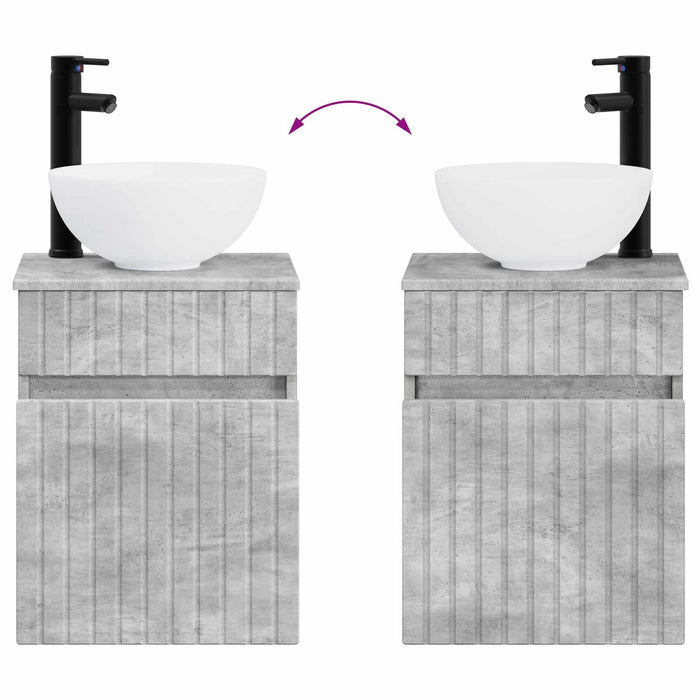 Set de mobilier pentru baie 2 buc. Gri Beton 33 x 34,5 x 100 cm WALTI