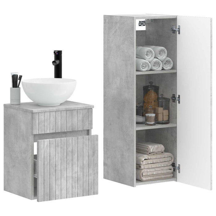 Set de mobilier pentru baie 2 buc. Gri Beton 33 x 34,5 x 100 cm WALTI
