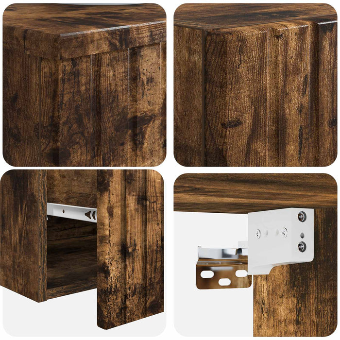 Set de mobilier pentru baie 2 buc. Stejar fumuriu WALTI