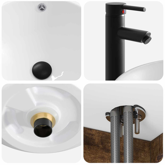 Set de mobilier pentru baie 2 buc. Stejar fumuriu WALTI