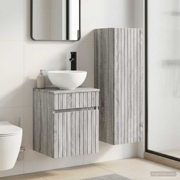 Set de mobilier pentru baie 2 buc. Sonoma gri WALTI