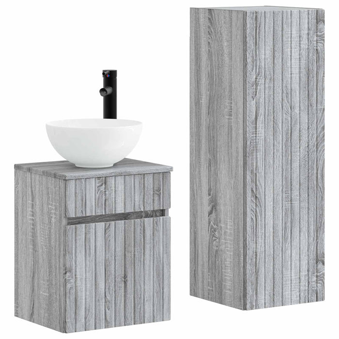 Set de mobilier pentru baie 2 buc. Sonoma gri WALTI