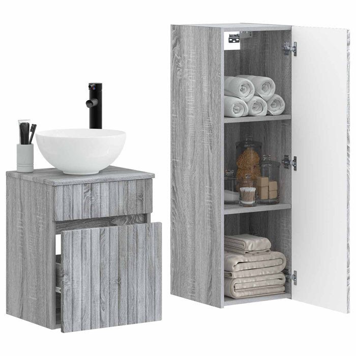 Set de mobilier pentru baie 2 buc. Sonoma gri WALTI