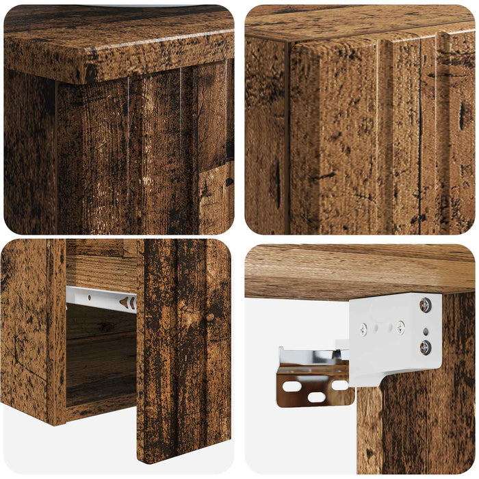 Set de mobilier pentru baie 2 buc. Lemn vechi WALTI