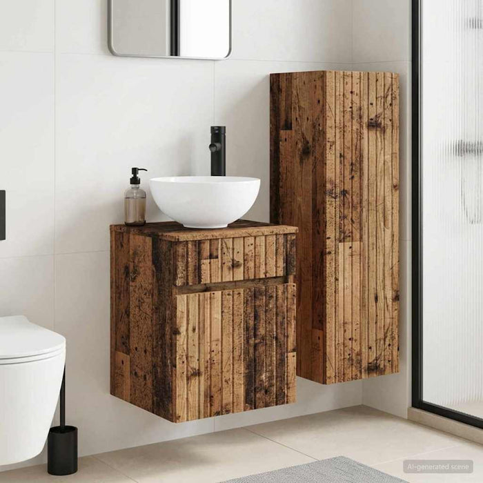 Set de mobilier pentru baie 2 buc. Lemn vechi WALTI