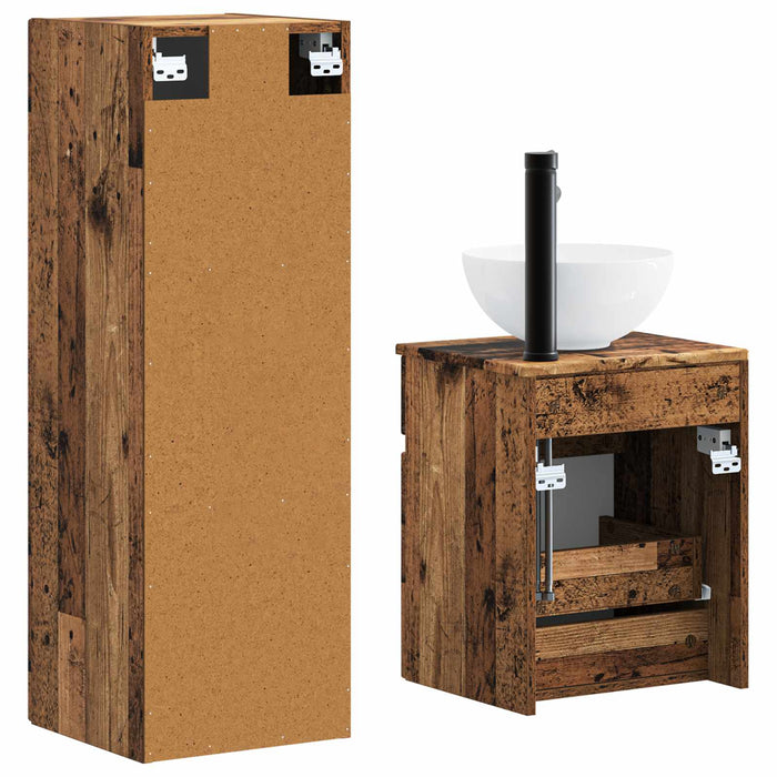Set de mobilier pentru baie 2 buc. Lemn vechi WALTI