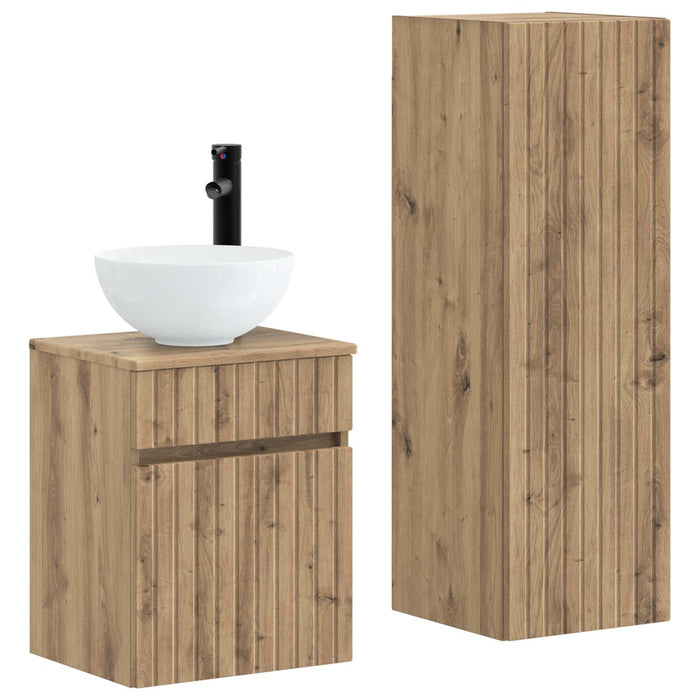 Set de mobilier pentru baie 2 buc. Stejar Artizanal WALTI