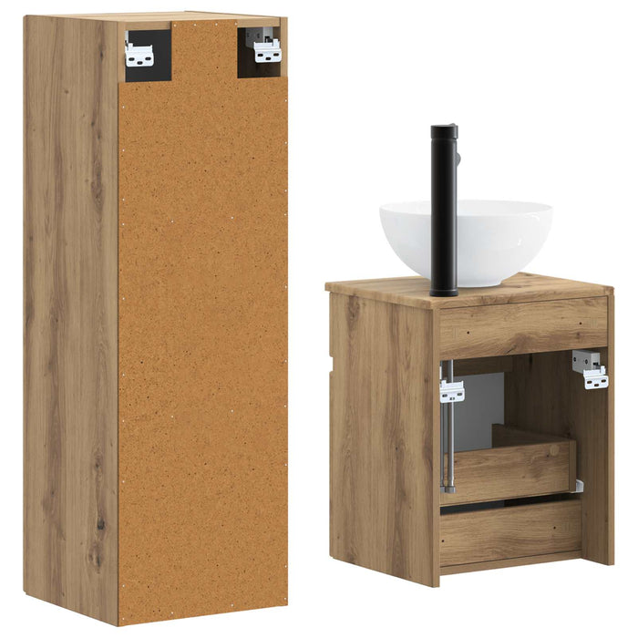 Set de mobilier pentru baie 2 buc. Stejar Artizanal WALTI