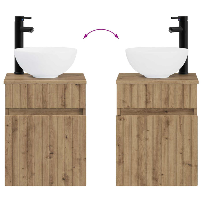 Set de mobilier pentru baie 2 buc. Stejar Artizanal WALTI