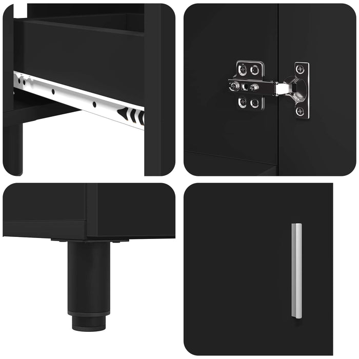 Mobilă de baie cu chiuvetă Negru 60 x 35 x 60 cm Lemn prelucrat - WALTI WALTI