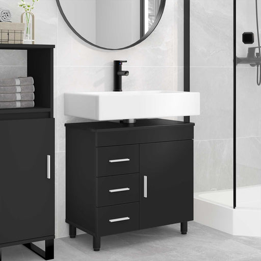 Mobilă de baie cu chiuvetă Negru 60 x 35 x 60 cm Lemn prelucrat - WALTI WALTI
