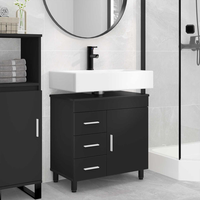 Mobilă de baie cu chiuvetă Negru 60 x 35 x 60 cm Lemn prelucrat - WALTI WALTI