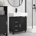 Mobilă de baie cu chiuvetă Negru 60 x 35 x 60 cm Lemn prelucrat - WALTI WALTI