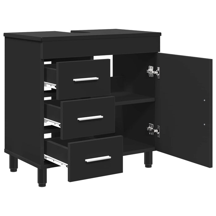 Mobilă de baie cu chiuvetă Negru 60 x 35 x 60 cm Lemn prelucrat - WALTI WALTI