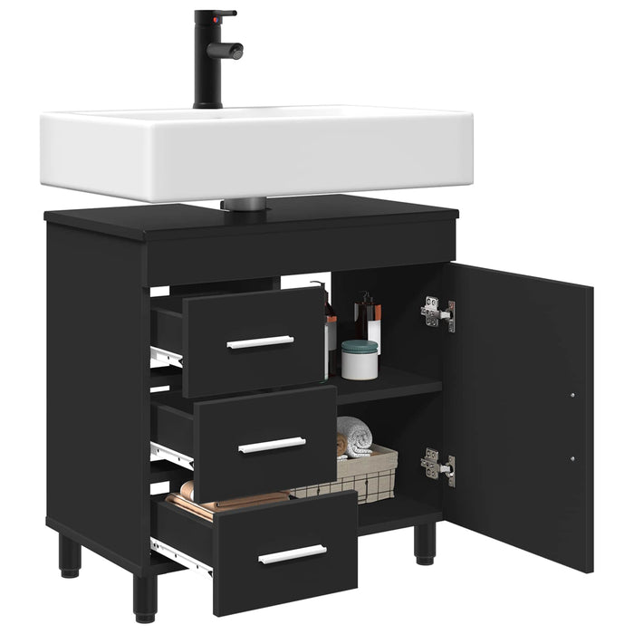 Mobilă de baie cu chiuvetă Negru 60 x 35 x 60 cm Lemn prelucrat - WALTI WALTI